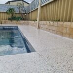 polished concrete around pool area