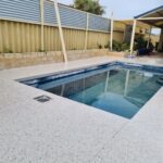 concrete polishing outdoor pool area